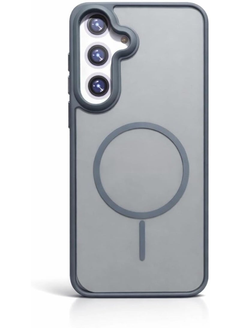 جراب مغناطيسي لهاتف سامسونج جالاكسي S25 FE، متوافق مع الشحن اللاسلكي، غطاء شفاف غير لامع مقاوم للصدمات (أسود) - Image 3